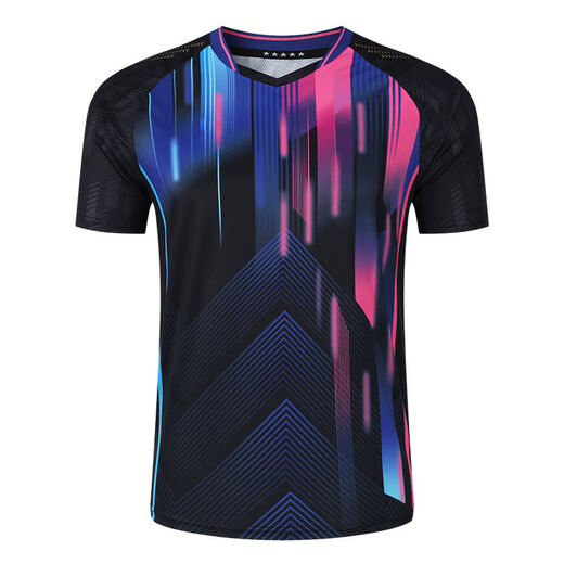 Table tennis uniforms for men and women, short-sleeved quick-drying 2025 national team uniforms, competition uniforms, children's table tennis jersey customization 25003 black unlabeled top M Men's M