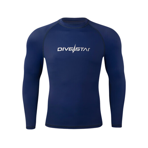Diving star couple wetsuit long-sleeved split outdoor men and women sunscreen jellyfish snorkeling drifting surfing quick-drying swimsuit men's dark blue S