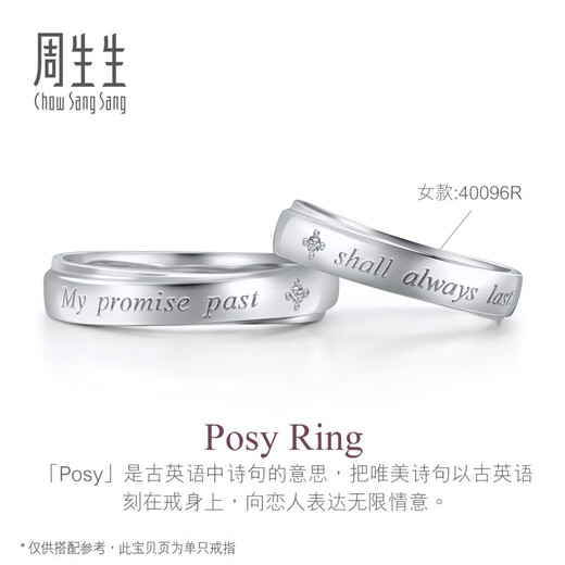 CHOW SANG SANG platinum ring V&A Museum joint couple ring men's 40097R 17 circles