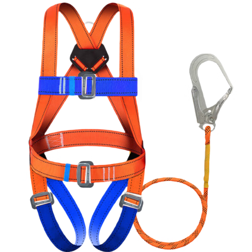 Jingte Jingcang Suda five-point safety belt 2-meter (single large hook) safety rope anti-fall safety buckle high-altitude working safety belt