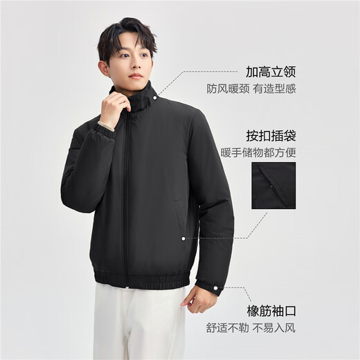 Giordano cotton jacket men's autumn and winter new style quilted windproof solid color stand-up collar long-sleeved cotton jacket 01075683