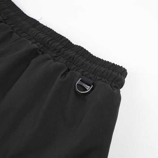 Winter large size three-layer windproof plus velvet thickened warm casual cotton pants for men and women, warm knee pads, black (flat mouth) 2XL (115-135Jin Jin equals 0.5kg)