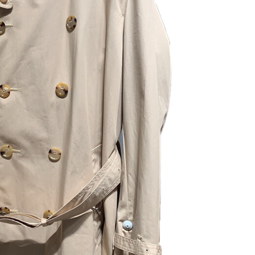 Burberry (BURBERRY) FW23 solid color double-breasted lapel mid-length long-sleeved windbreaker men's beige beige one size 48