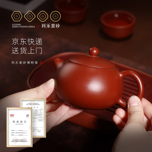 Centenary Liyong Yixing Zisha Pot Purely Handmade Original Mineral Zhu Ni Xi Shi Xile One Pot Two Cups Kung Fu Tea Set as a Gift for Elders Xi Shi Xile - Zhu Ni 220ml