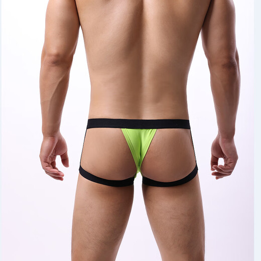 Bagged new new product quick-drying men's butt lifting thong personalized fashionable low-waist underwear breathable polyester underwear black S 90-110Jin Jin equals 0.5 kg