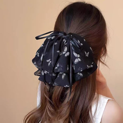 Chimera (CHIMERA) butterfly streamer hairpin showing hair volume, lazy hair grabber at the back of the head, half-tied ponytail hairpin hairpin girl birthday gift