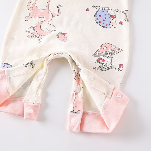 婴儿纯棉长袖连体衣男女宝宝卡通长袖爬爬服新生儿衣服纯棉a类S 连体小鹿S-4 80cm