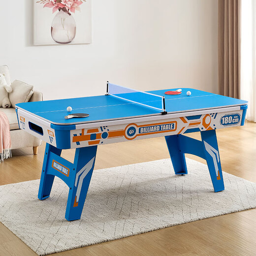 Top Sports three-in-one multifunctional children's billiard table home small 1.8m table tennis table family parent-child billiard table 6 feet 180cm Blue Ocean Future Star + three-in-one automatic central ball return (TP-6008P)