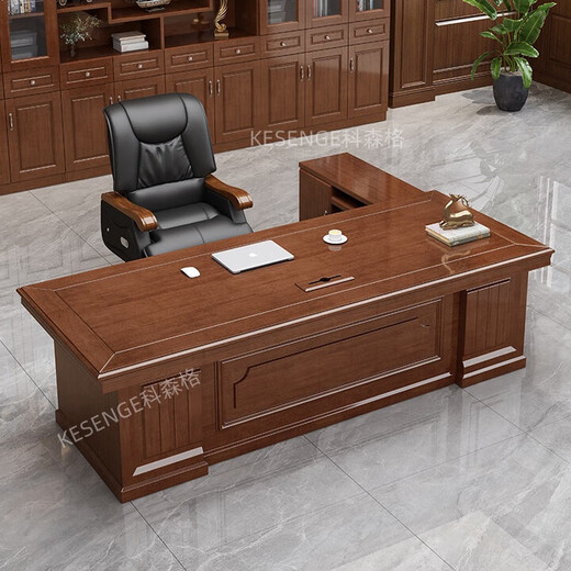 All solid wood boss desk desk Chinese style simple boss desk office chairman and president desk and chair combination 1.6 meters single table without side cabinets all solid wood