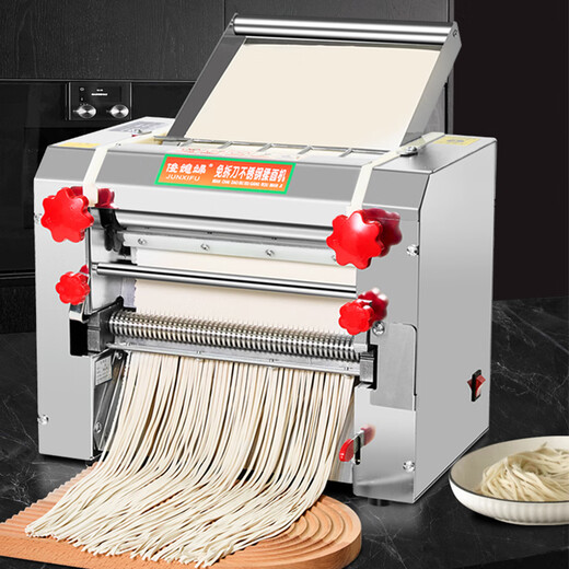Junxian's wife's full copper motor electric noodle press stainless steel fully automatic large commercial noodle machine noodle kneading machine no knife kneading machine dumpling wonton bun steamed bun scalp rolling rolling noodles noodle making machine full copper motor no knife kneading 240 type 1000W full metal gear