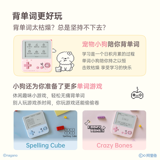 Hundred Words Cutting Machine Xiaochu Gao Pocket English Learning Machine Real Person Pronunciation CHIIKAWA Officially Authorized Hutch Meow Max Blue Model