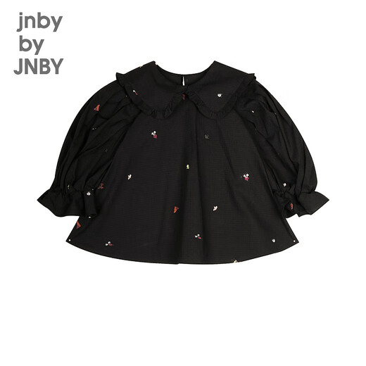 Jnby by JNBY Jiangnan Buyi children's clothing autumn long-sleeved seersucker lapel sweat-proof girls and children 1N8212950 001 black 100 cm