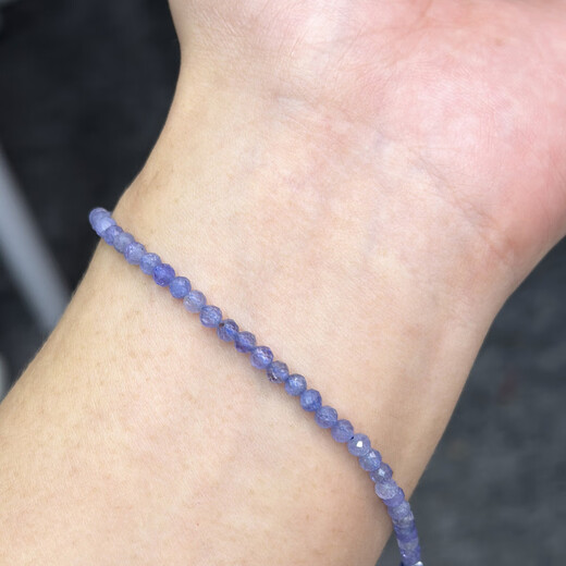 Fat Donglai's same style tanzanite necklace natural 3mm faceted diamond-cut round beads loose beads DIY bracelet semi-finished hand beads 3mm 1 piece 38cm second batch super beautiful