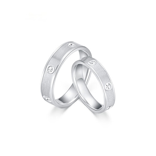 Beijing Gold Trading Center Co., Ltd. platinum ring pt950 light luxury rice-shaped diamond pattern couple engagement ring birthday and Valentine's Day gift for wife, female ring 11 rings, about 3.2g