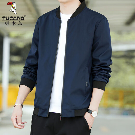 Woodpecker Jacket Men's Spring and Autumn 2024 New Baseball Collar Men's Jacket Casual Loose Breathable Top Men's Black 3XL Recommended Weight 148-160Jin Jin is equal to 0.5 kg