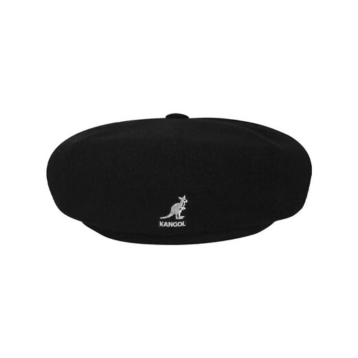 KANGOL classic logo trendy wool beret, same style for men and women, black L 58-59cm