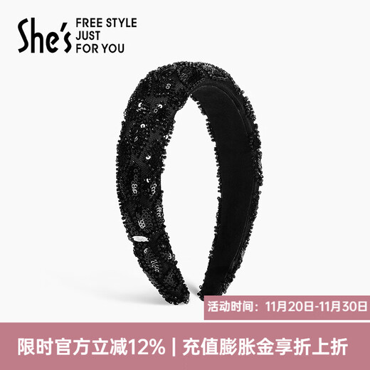 She s Akiko Barbie handmade beaded high skull wide hairband light luxury hairpin headband hair accessories birthday gift for girlfriend black G0