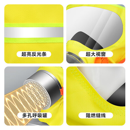British A fire mask, anti-virus and anti-smoke filter self-rescue respirator, fire escape special mask, no plugging 3c, upgraded filter type fire self-rescue respirator*2