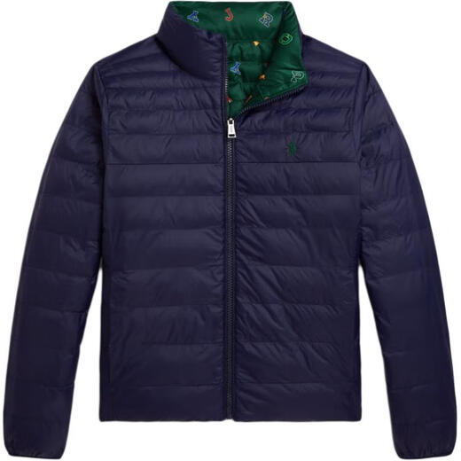 Polo Ralph Lauren Fall/Winter Ralph Lauren cotton coat, half turtleneck, double-sided zipper, long sleeves, children's style, dark blue S