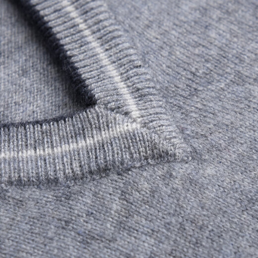 KAISENSHI鄂尔多市市产秋冬新款纯羊绒背心男式休闲保暖针织毛衣马甲 浅灰色 175/95A 115