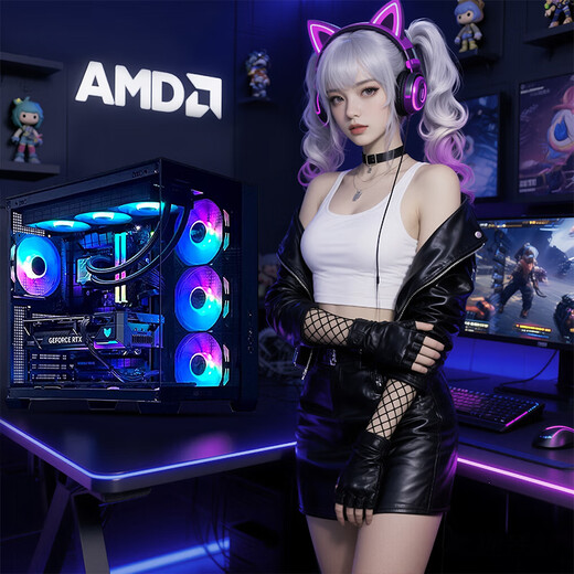 AMD 24-issue interest-free 9800X3D host/9700X/7800X3D host ASUS family bucket RTX5060Ti/5070/5070Ti graphics card game computer complete machine R7 9700X+RTX5060丨Configuration one