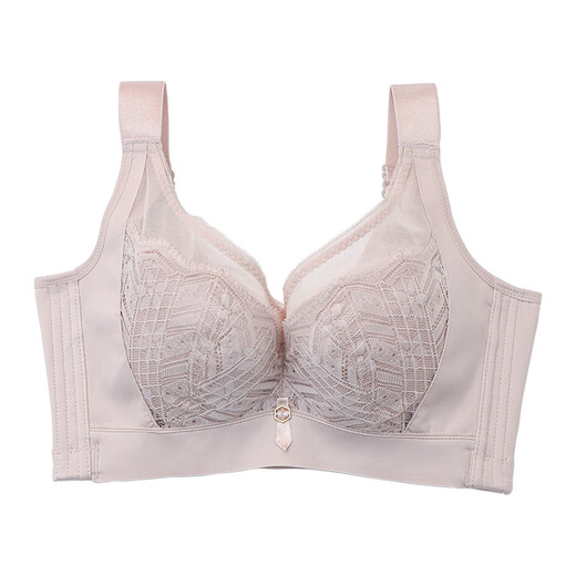 Modal large breasts showing small underwear women's full cup adjustable push-up push-up to gather secondary breasts anti-sagging bra thin bra lotus root pink single bra 85C 38/85C thin cup 0.2c
