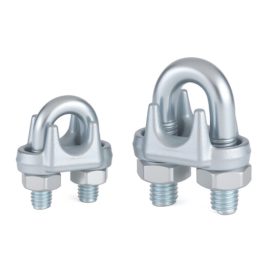 JINGGONG national standard galvanized steel wire rope chuck buckle chuck chuck lock U-shaped chuck fixed joint wire rope chuck 6mm (suitable for 6mm steel wire rope) 10 pcs