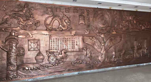 Customized forged copper relief FRP sandstone imitation copper cast copper campus red cultural background wall sculpture decorative mural Customized FRP law-themed relief