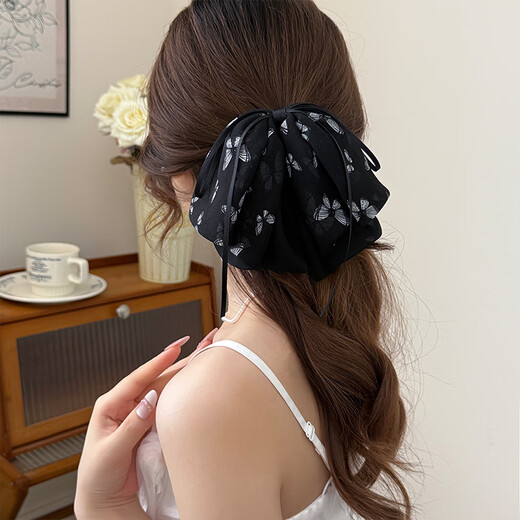 Chimera (CHIMERA) butterfly streamer hairpin showing hair volume, lazy hair grabber at the back of the head, half-tied ponytail hairpin hairpin girl birthday gift