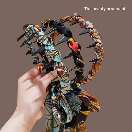 Likashi retro French printed hairband bow headband hairband high skull headband headband hairband women ribbon headband black