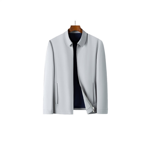 JEEP SPIRITJeep Jeep Men's Lapel Jacket Spring and Autumn Business Casual Middle-aged Dad Loose Jacket Thin Stand Collar Navy Blue 2XL 150-165Jin Jin equals 0.5 kg