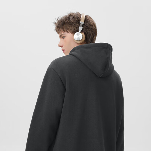 Jeanswest navy blue sweatshirt for men in winter, soft sherpa lining, thick and warm hooded jacket, loose casual hoodie for men, hemp gray (Honey Bear) S (165) (strict quality control)