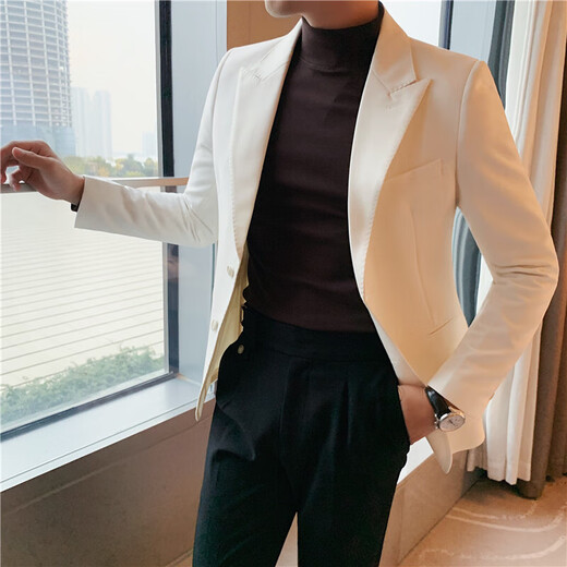 S MAX MARAlKR white suit jacket for men 2025 new Korean style trendy high-end business casual slim men's suit white 2XL