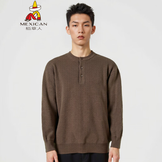 Scarecrow 2025 Autumn and Winter New Old Money Style Henry Collar Pullover Sweater Men's Loose Casual Solid Color Top Chinese Red S (100-130Jin Jin equals 0.5kg)