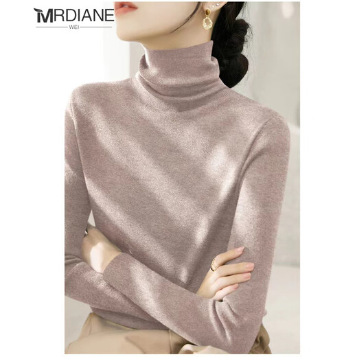 Mrdiane wei turtleneck sweater women's wool sweater fashionable inner layer warm women's bottoming shirt top black one size