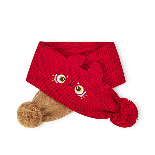 BalaOne children's red scarf for boys and girls new winter cute and warm new year