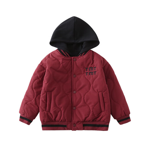 G.duck little yellow duck Chinese New Year parent-child clothing for a family of three or four, winter clothing, family clothing, festive cotton clothing, thickened jeans, mother-child clothing, TMT cotton clothing, maroon 110 cm