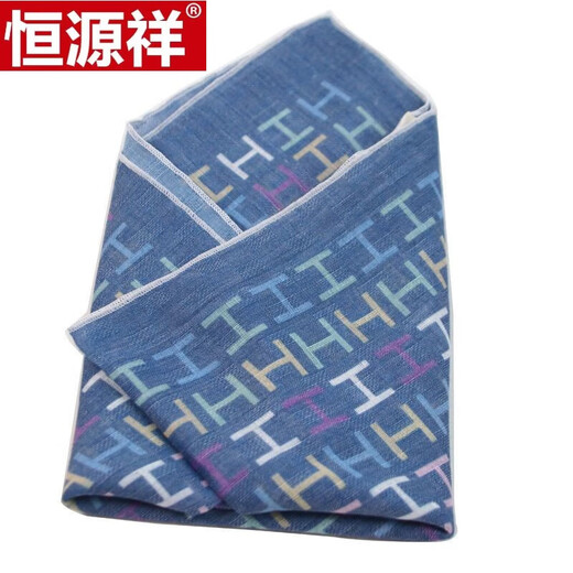 Hengyuanxiang scarf for men with buttons, men's square scarf, cotton scarf, American British thin small scarf, silk scarf, soft scarf P01