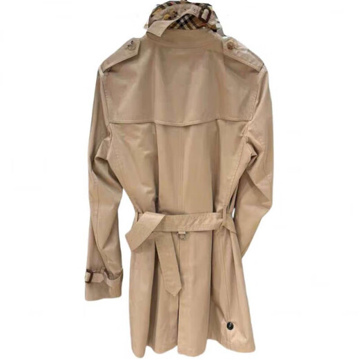Burberry (BURBERRY) FW23 solid color double-breasted lapel mid-length long-sleeved windbreaker men's beige beige one size 48