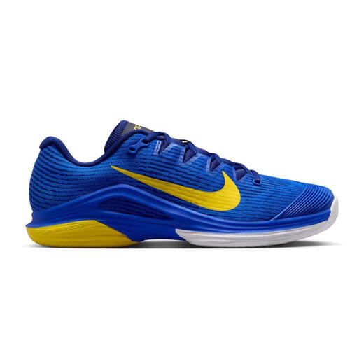 NIKE men's tennis shoes, cushioning, wear-resistant, non-slip, supportive, blue and yellow woven upper, rubber outsole Blue, Yellow 48.5