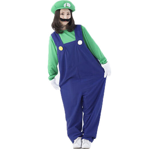 Halloween cosplay masquerade plumber overalls mario mario luigi costume children red S