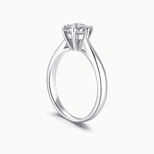 DR Diamond Ring Women's Crown Six-Prong Proposal Wedding Moissanite Ring 1 Carat Confession Birthday Valentine's Day Gift for Girl Crown Diamond Ring 50 Minutes Engraving