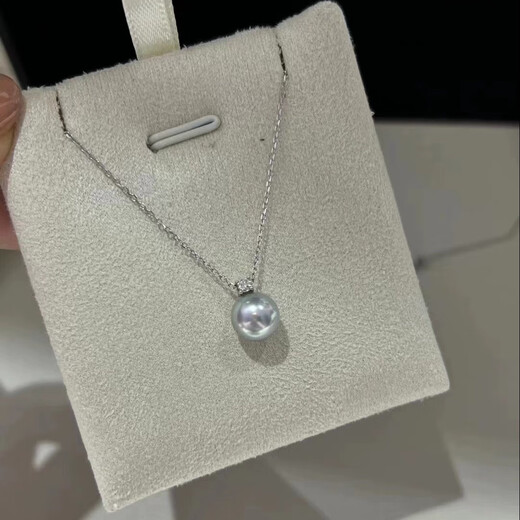 Ai Yunlai 8-9mm sea water true hemp pendant perfect round strong light S925 silver princess single pearl necklace high-end fashion 8-9mm