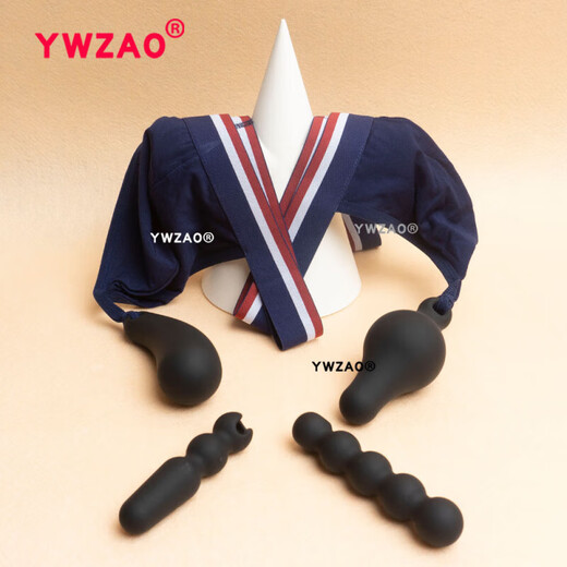 YWZAO special men's underwear sexy thong butt plug underwear combination extremely tempting to go out royal blue N18 fingertip (silicone) inch 28-32