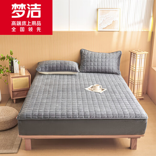 Mengjie Home Textiles 2025 New Winter Class A Baby Velvet Quilted Sheet Baby Velvet Sheet Three-piece Set Milk Velvet Bed Starry Sky Gray Single Sheet 90cm*200cm