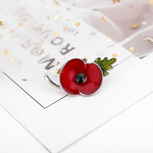 Mrs Win Rhinestone Oil Poppy Corsage Brooch Badge Plant Flower Ornaments Gold