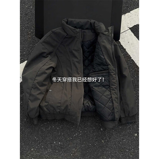 Cantu Cleanfit Bomber Jacket Down Jacket Men's Winter Thickened Shoulder Padded Jacket Warm Top Black XL