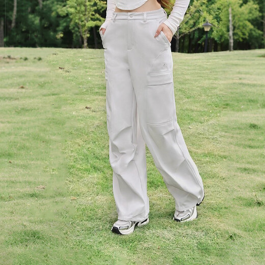 Camel Outdoor Soft Shell Pants Women's Velvet Warm Locking Temperature Resistant Windproof Water Splash Antistatic Hiking Paratrooper Mountaineering Pants