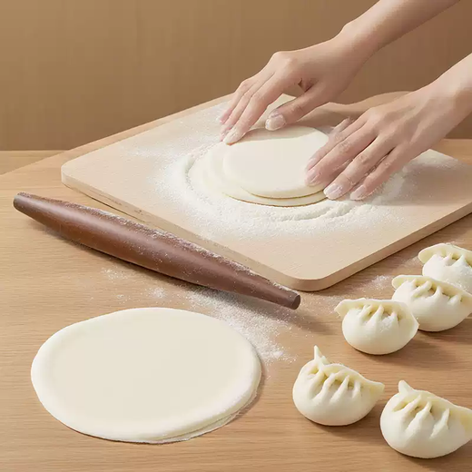 Fantasy purple sandalwood household fish belly-shaped two-end tip for rolling out dumpling skins with a rolling pin, sandalwood rolling pin, pineapple wood, 47*2.5cm long tip