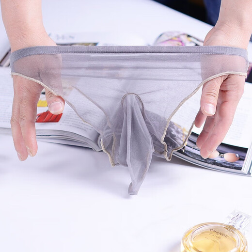 Beauty returns to men's sexy underwear men's passionate men's thong see-through sexy boys temptation flirting without taking off 2025 new style 20 gray M